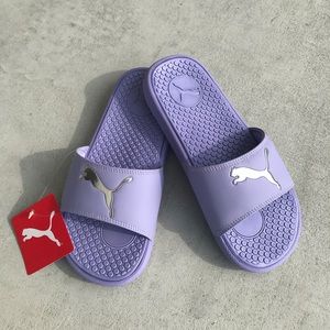 lavender puma slides